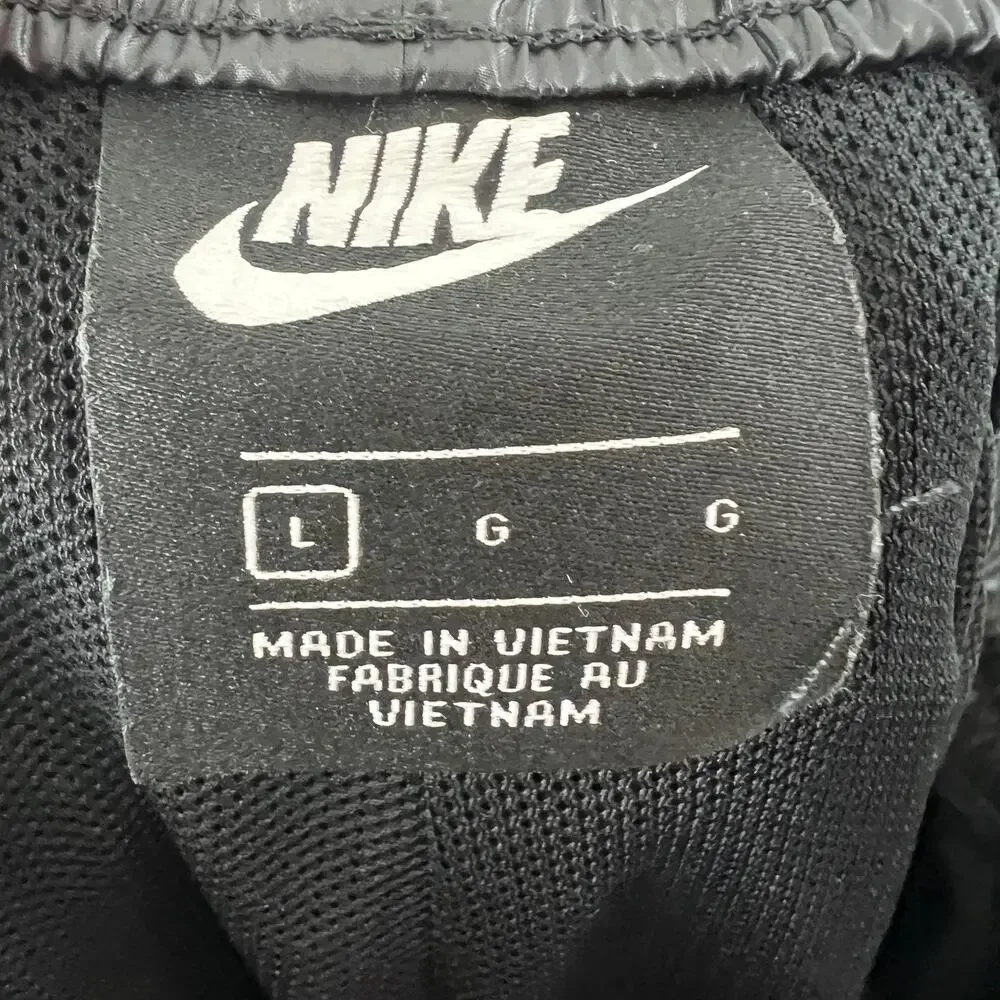 NIKE Sportswear Black Elastic Drawstring Waist Rebel Cargo Pants w/ Pockets Sz L